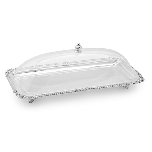 Plat à cake effilé avec couvercle plexy